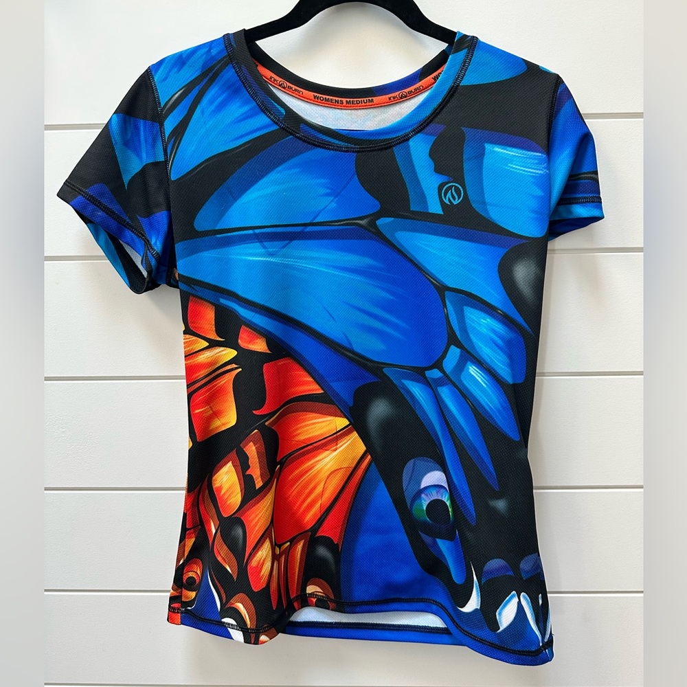 INKnBURN Blue and Orange short sleeve tech - women’s medium